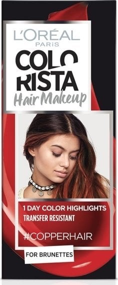 L’Oreal Paris L'Oreal Paris, Colorista Hair Makeup, Semi-Permanent Hair Dye, #COPPERHAIR, 30 ml For Women