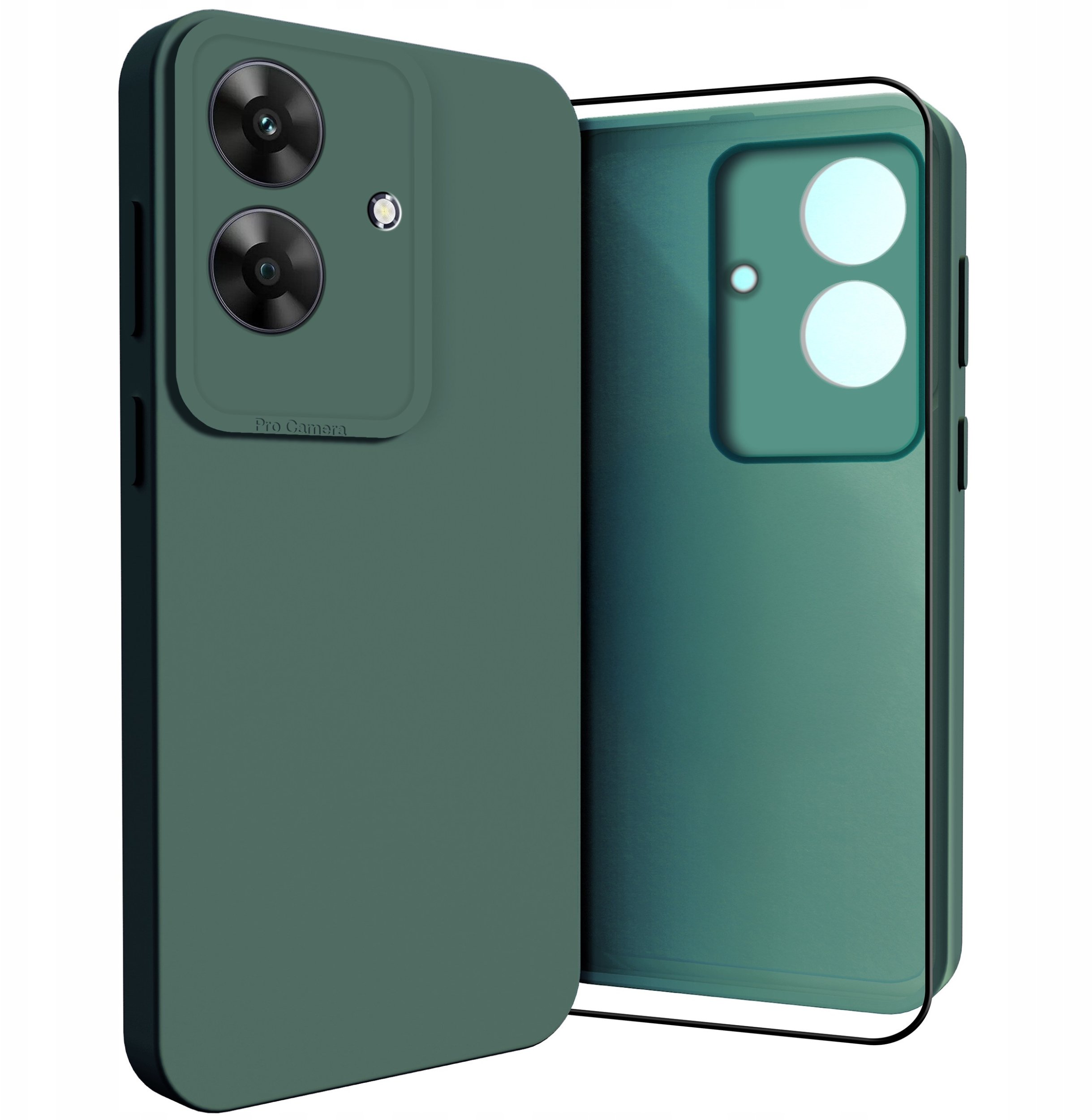 Etui do Realme Note 60 (Osłona Kamery, Zielone, Plecki, Ochronne) Szkło