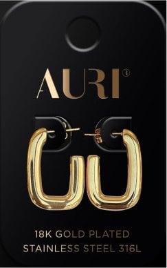 AURI_Kolczyki pozłacane Owal Półotwarte