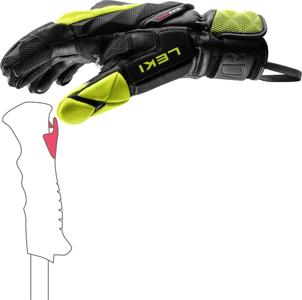 Leki LEKI RĘKAWICE WCR Venom SL 3D black-ice lemon 7.0