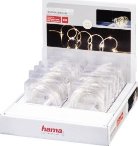 Hama ŁAŃCUCH LED USB, BIAŁY 3M, DISPLAY
