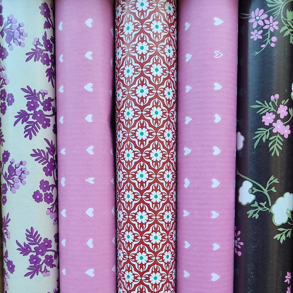 Fastima Papier różowy ozdobny do prezentów 57cmx10m ZST17 zestaw