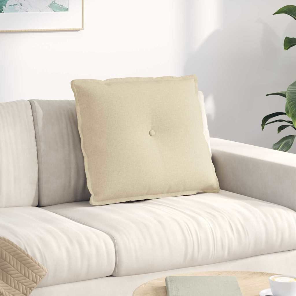 vidaXL Poduszka na plecy Kremowy 60 x 19 x 50 cm tkanina