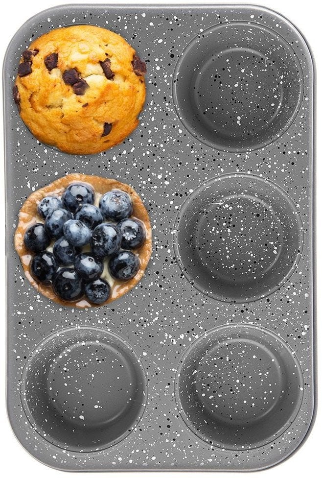 Forma do pieczenia dużych muffinek granitowa 6 szt. babeczek GRANDE 32x22 cm