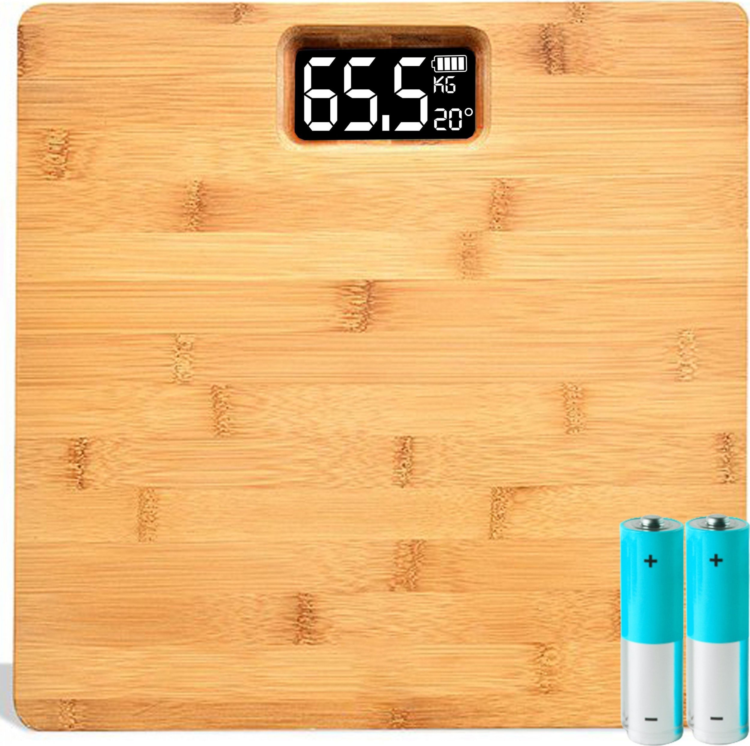 Waga łazienkowa Retoo WAGA ŁAZIENKOWA ELEKTRONICZNA LED BAMBUSOWA 180KG