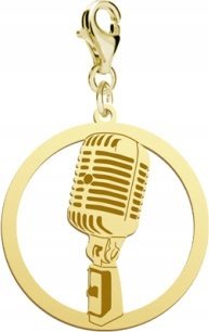 Radziszewska Jewellery Pozłacany Charms MIKROFON Dedykacja Gratis