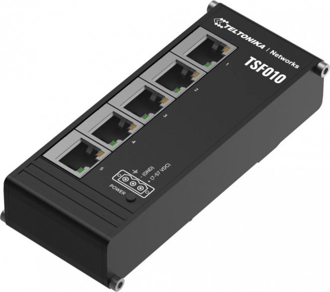Switch Teltonika Teltonika NETWORKS TSF010 Flat Ethernet Switch Nie zarządzany Fast Ethernet (10/100) DIN rail Czarny