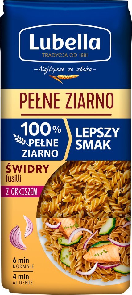Lubella Lubella Pełne Ziarno Makaron świdry z orkiszem 400 g
