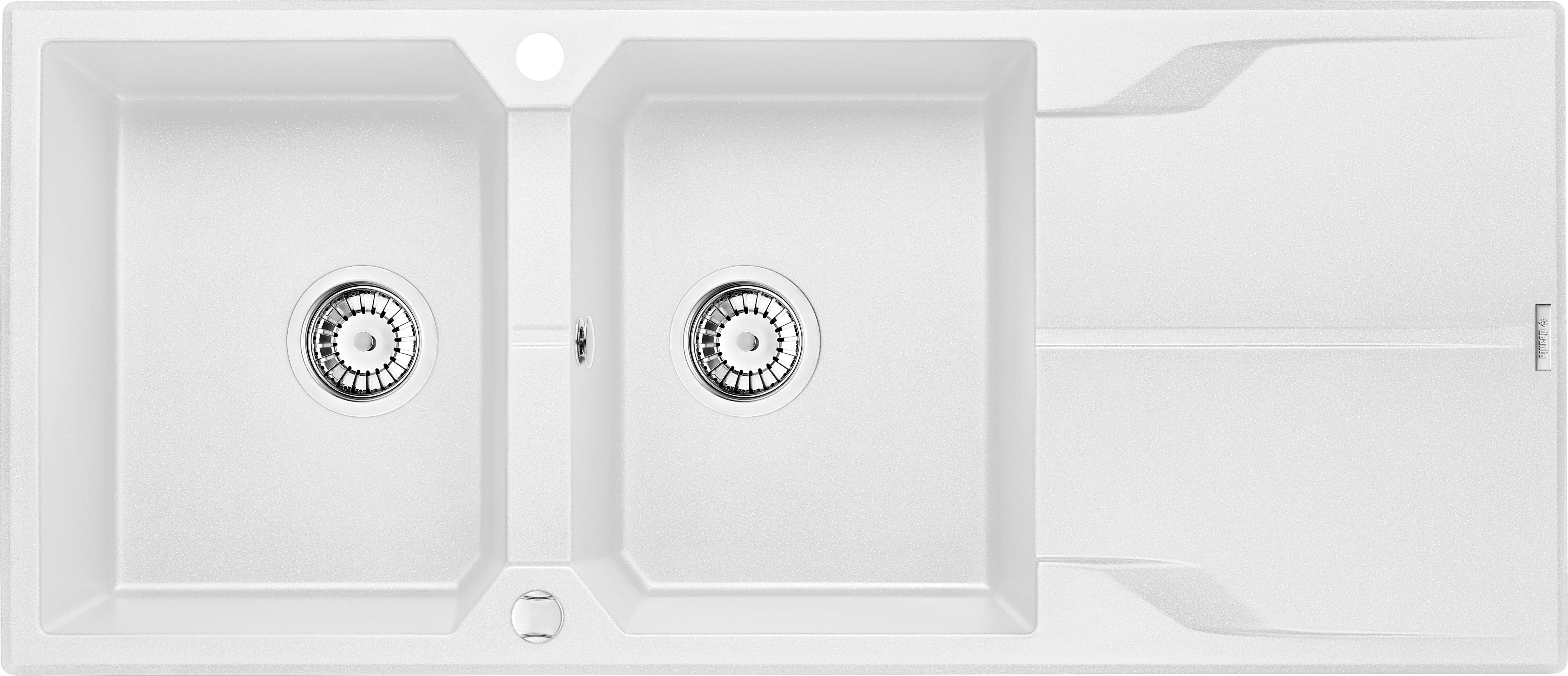 Zlewozmywak Deante ZLEW.ANDANTE ALABASTER GRANIT 2K Z/O 1160x500x210, 3,5"+SPACE SAVER