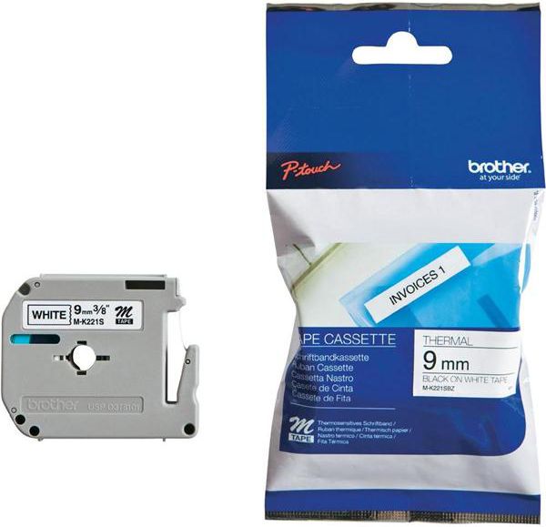 Brother Tapes MK221S 9mm white/black (MK221SBZ)