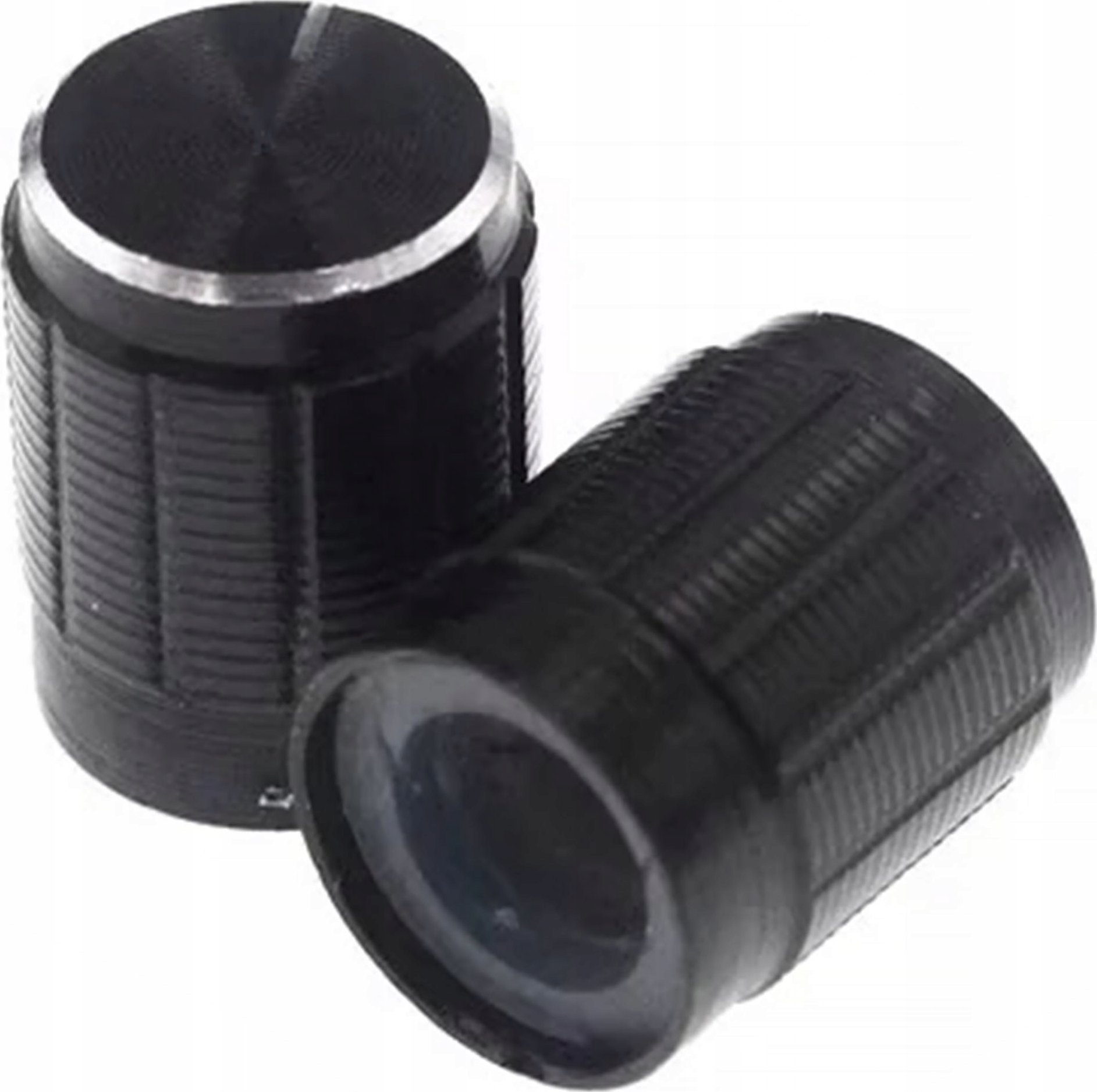 Rosfix GAŁKA POTENCJOMETR 15MM ALUMINIUM ABS CZARNA SREBRNY WSKAŹNIK