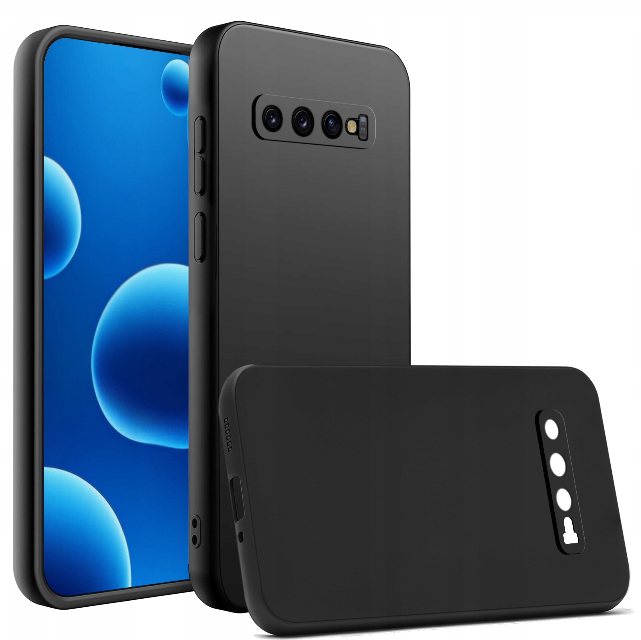 Hello Case Etui Czarny Matowy Silikon Slim CASE do Samsung S10+ Plus