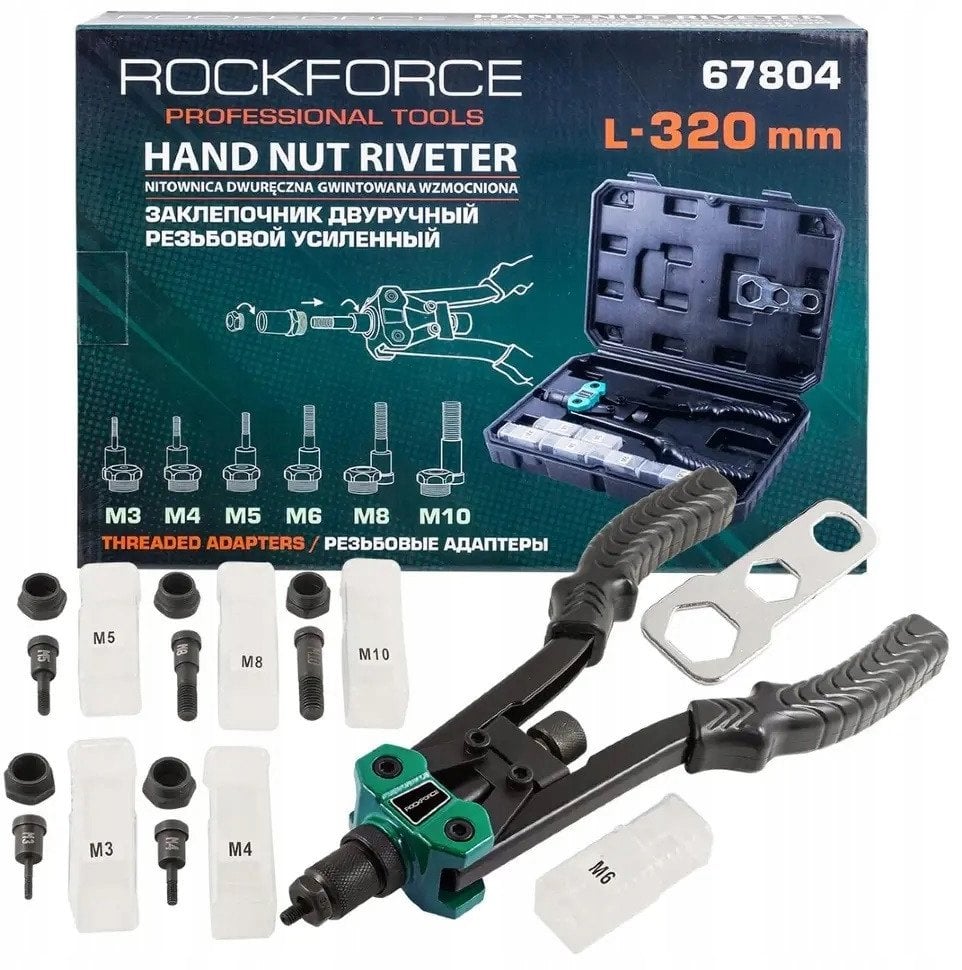 Rockforce Nitownica do nitonakrętek wzmocniona (L - 320mm,- M3, M4, M5, M6, M8, M10)