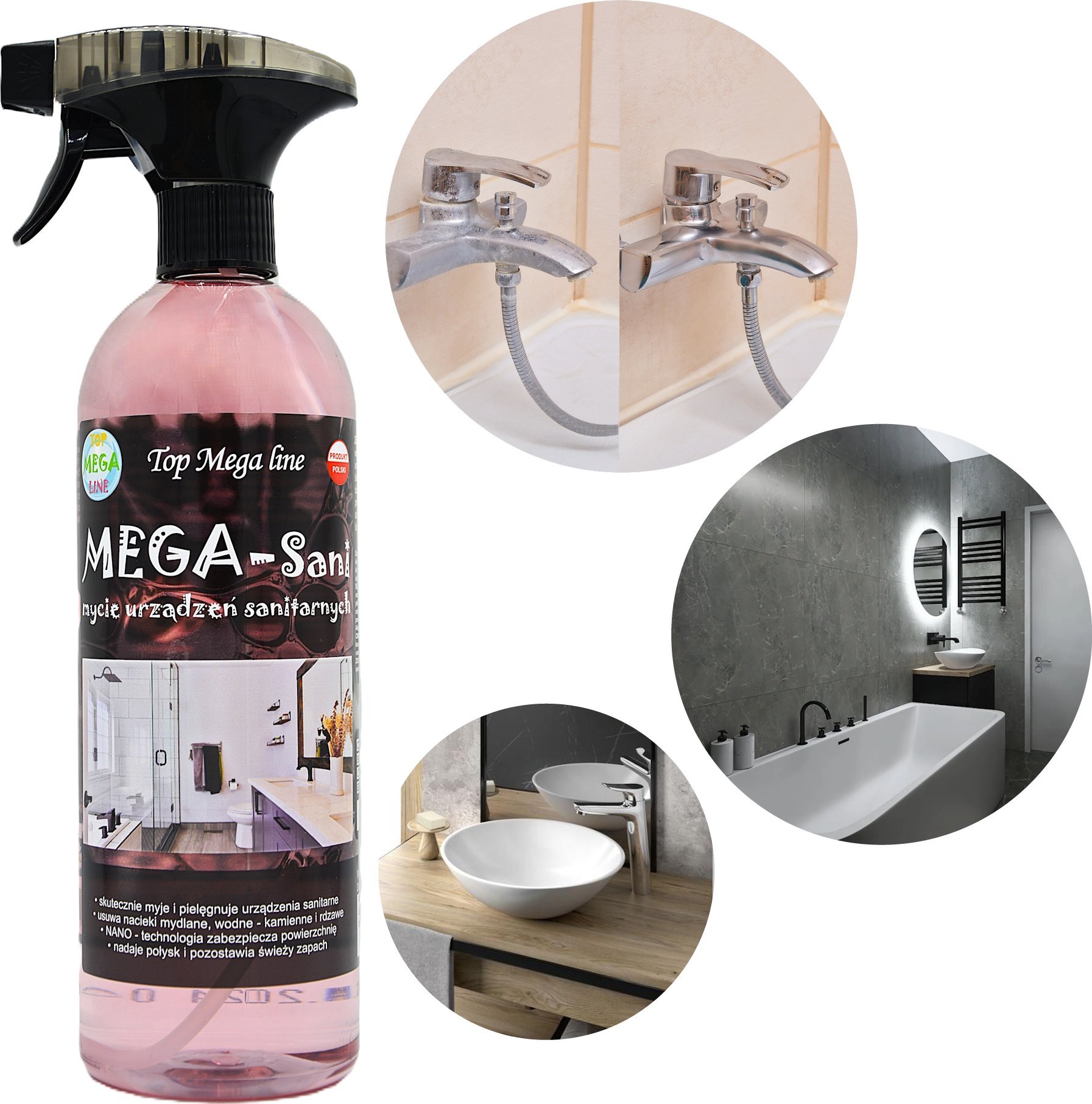 Dolphin PŁYN MEGA SANI DO USUWANIA ZACIEKÓW MYDLANYCH KAMIENNYCH RDZAWYCH 750ML