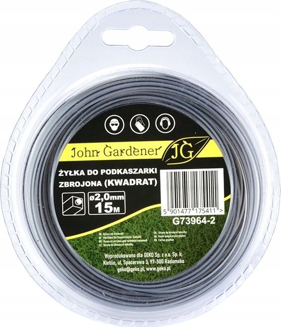 Geko Żyłka do podkaszarki zbrojona(kwadrat) 2,0mmx15m (10/120)