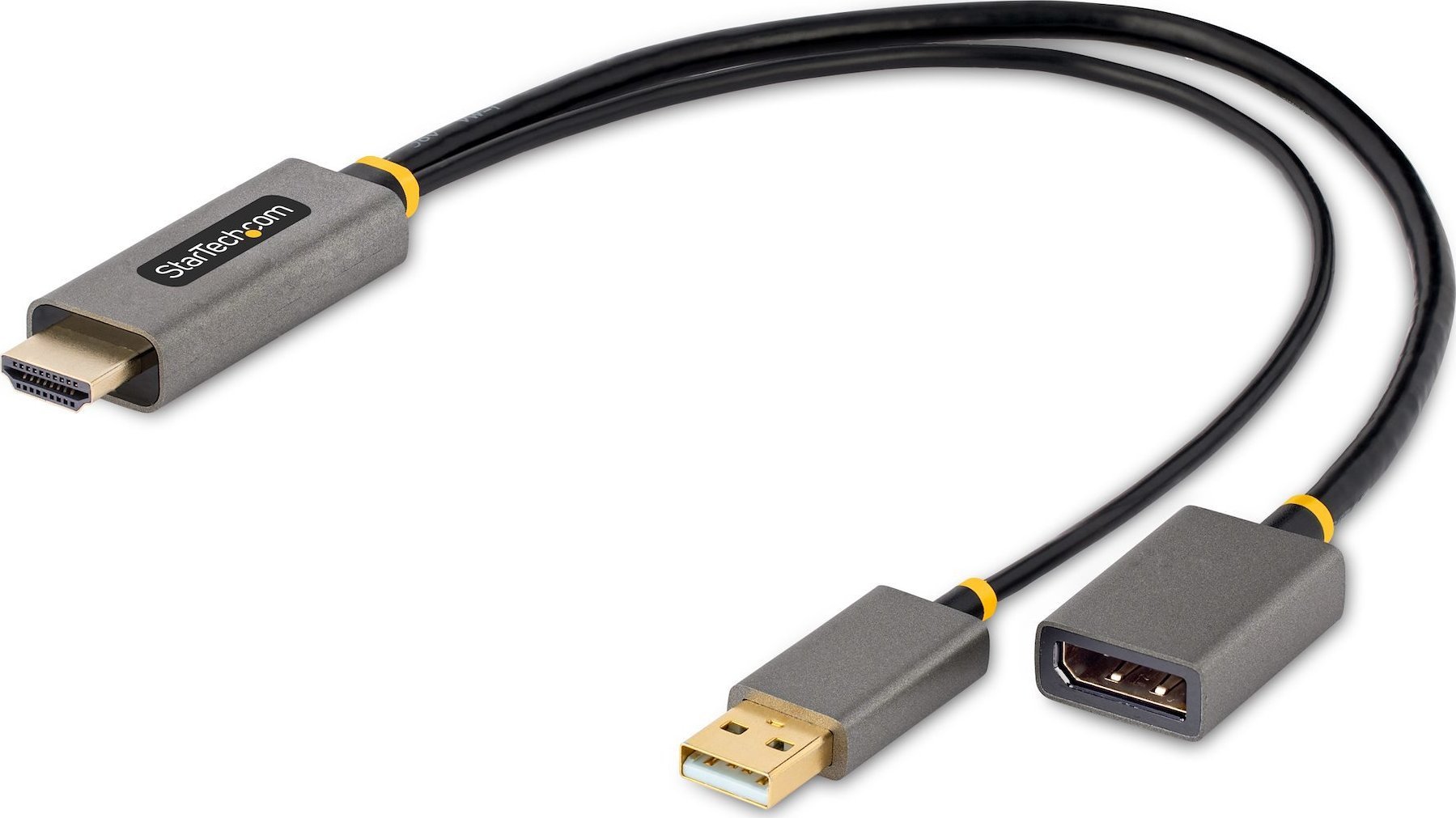 Adapter AV StarTech HDMI - DisplayPort + USB-A srebrny (128-HDMI-DISPLAYPORT)