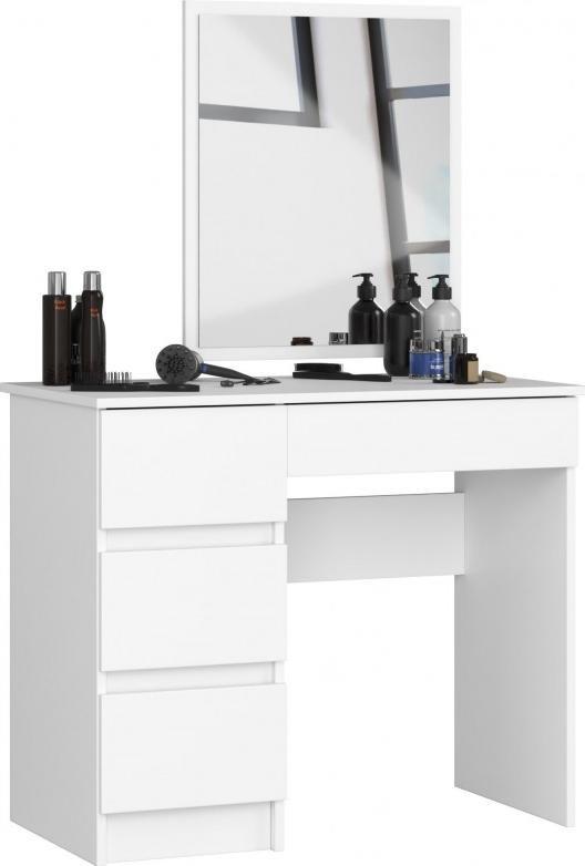 Fabryka Mebli Akord TOALETKA KOSMETYCZNA Z LUSTREM T-6/SL 500x600 LEWA BIAŁA