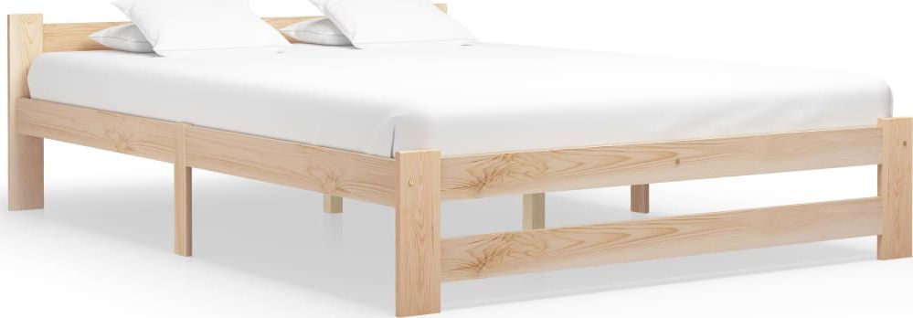 vidaXL Rama łóżka, lite drewno sosnowe, 160 x 200 cm