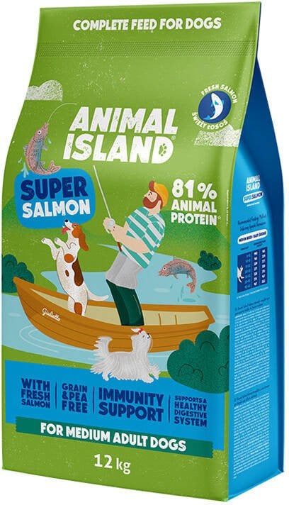 ANIMAL ISLAND łosoś premium karma sucha dla psa 12kg