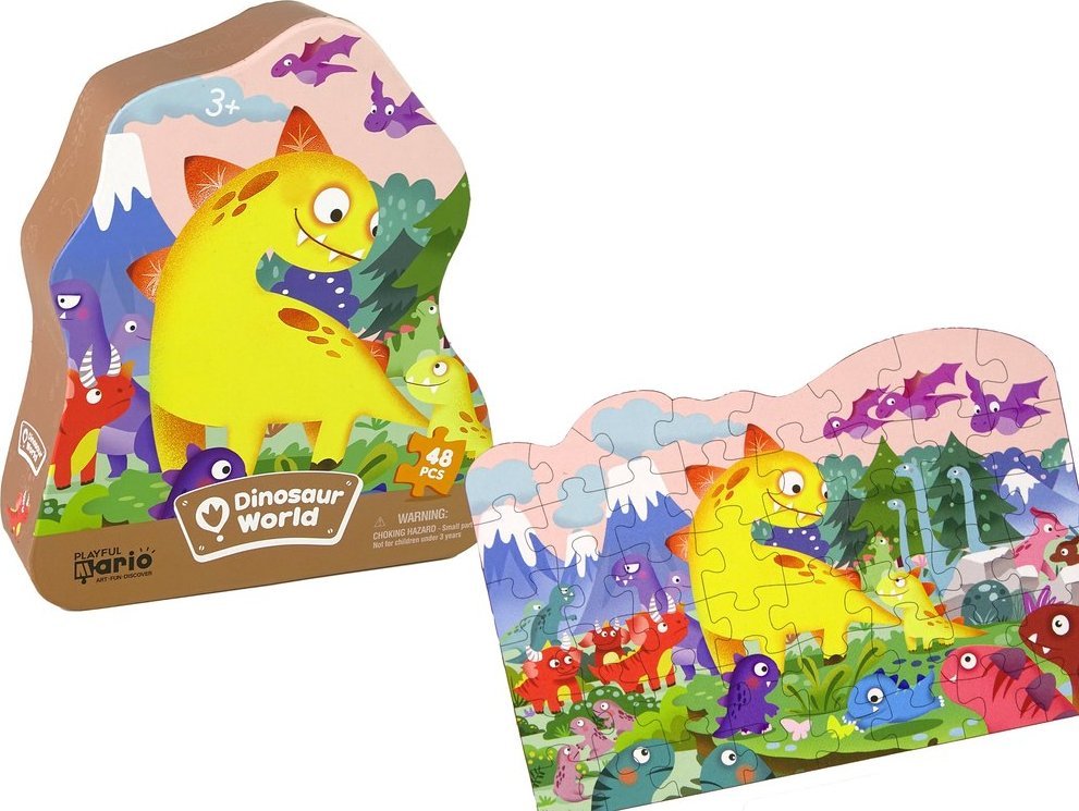 LeanToys Puzzle Dinozaur Wulkan 48 Elementów