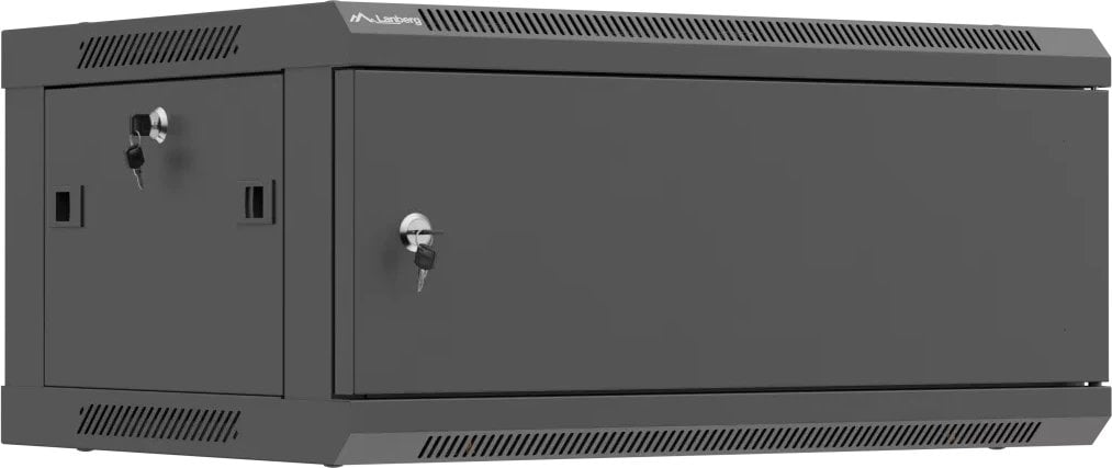 Szafa Lanberg SZAFA INSTALACYJNA RACK WISZĄCA 19" 4U 600X450 czarny DRZWI METALOWE (FLAT PACK)