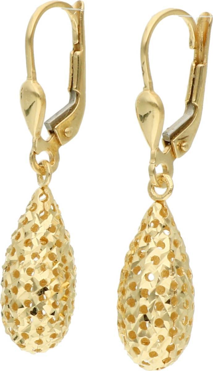 Rosanto Złote kolczyki z wiszącymi ażurowymi łezkami 585 14k