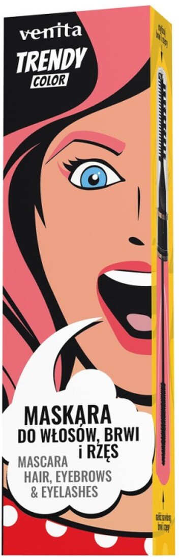 Venita Trendy Color 3w1 Kolorowa Maskara Do Rzęs Słod.róż (30)