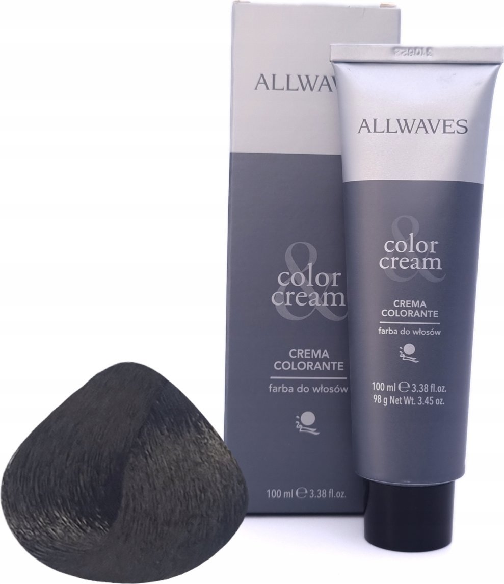 Allwaves ALLWAVES Farba do włosów 1.00 - Intensywna Czerń - 100ml