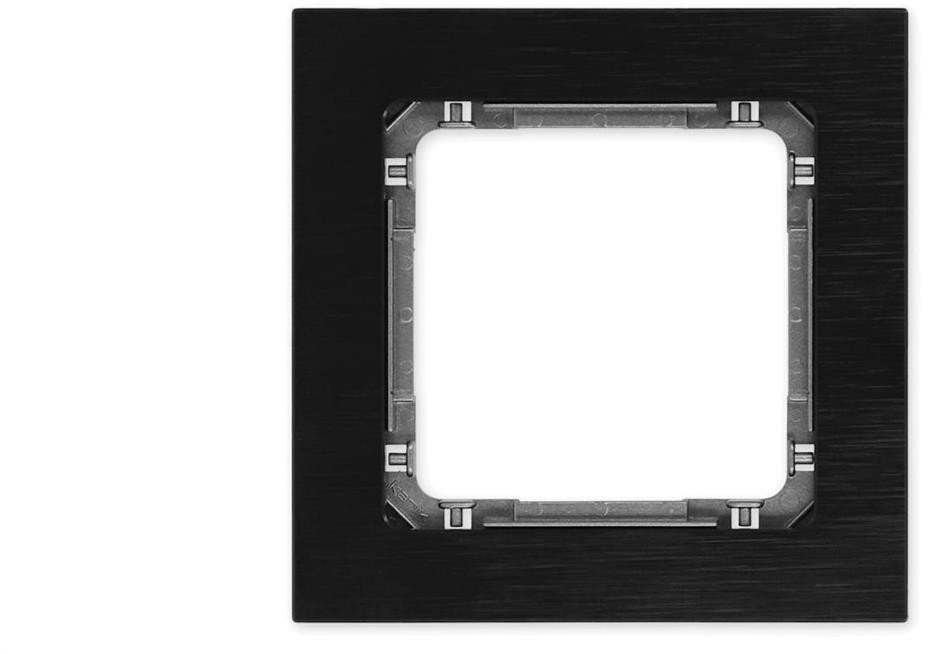 DECO Ramka uniwersalna pojedyncza - aluminium szczotkowane (ramka: czarna spód: grafitowy) 12-11-DRA-1