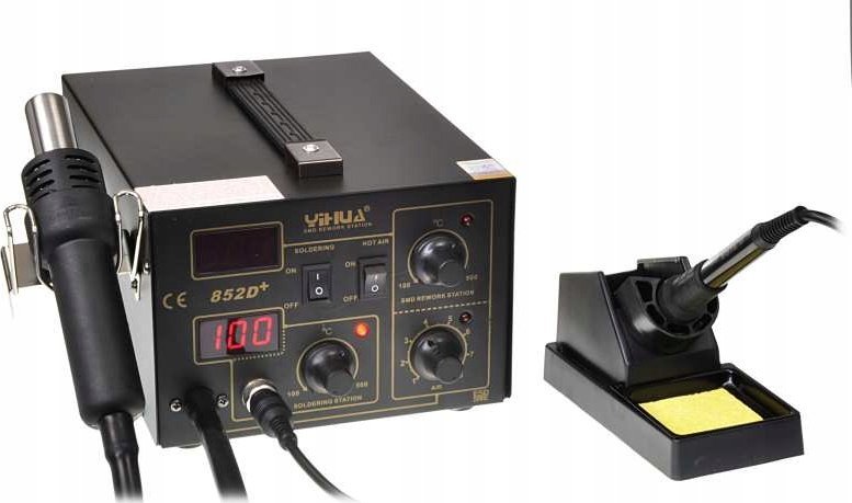 Techrebal Litavimo stotelė 2in1 Yihua 852D+ su karštu oru Hotair 600W