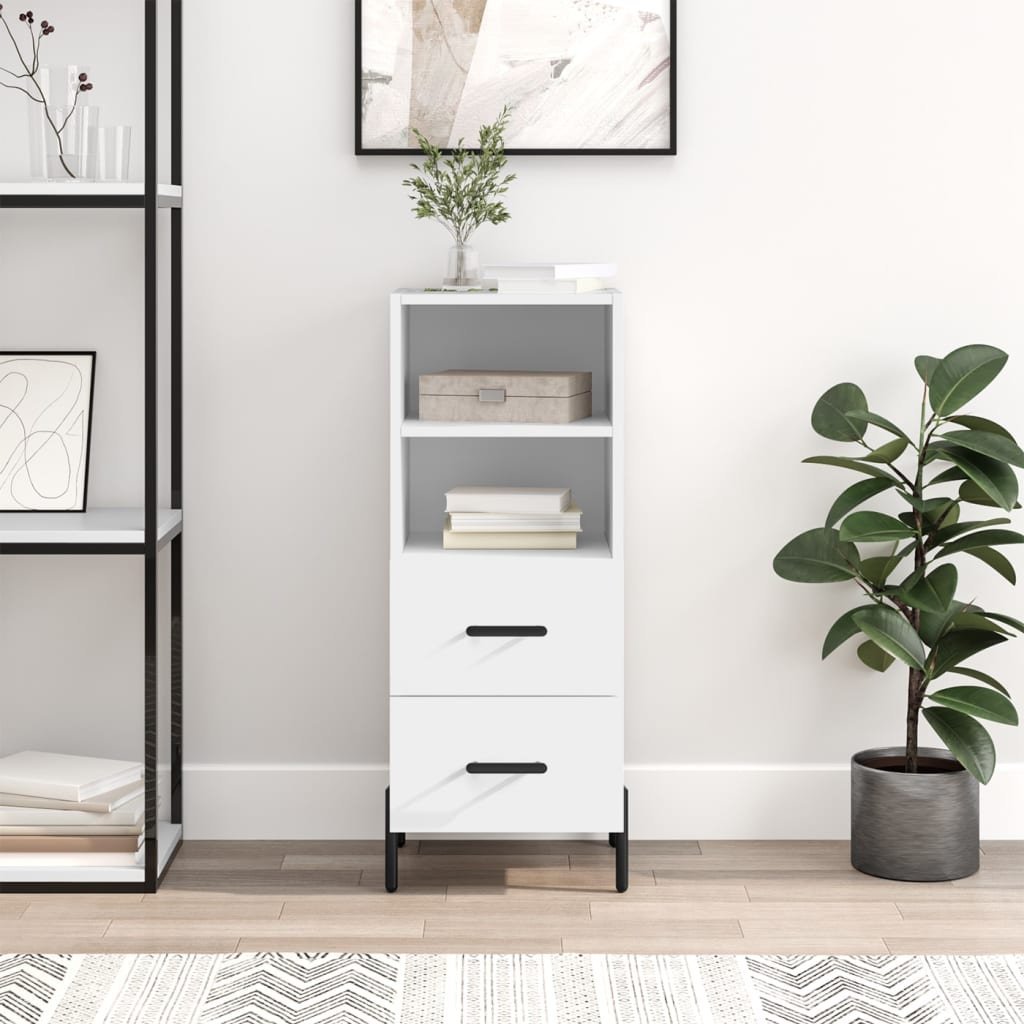 vidaXL Szafka, biała, 34,5x34x90 cm, materiał drewnopochodny