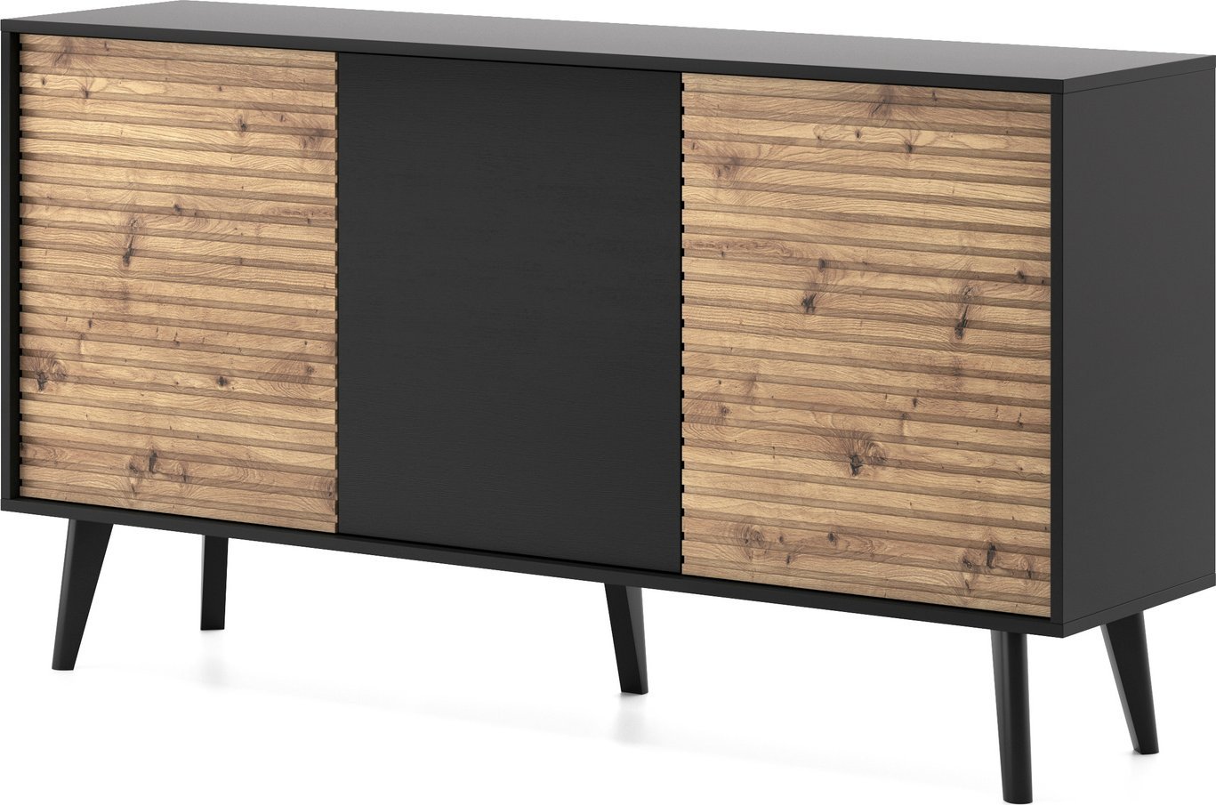 Ravio Trzydrzwiowa komoda Maestro K154 w kolorze czarnym