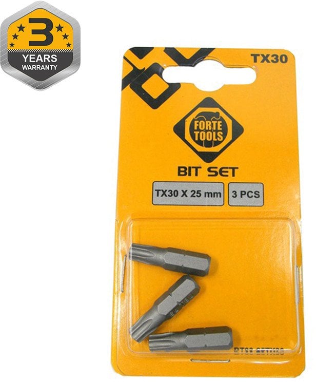 SCREWDRIVER BIT TX30X25MM 3PCS
