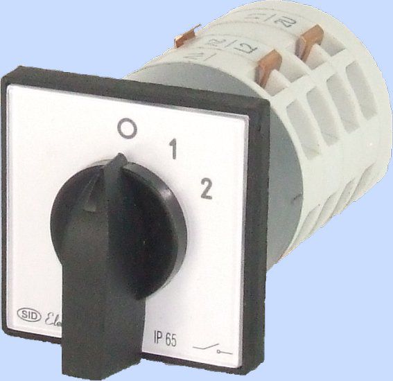 Elektromet Łącznik krzywkowy 0-1-2 5P 12A IP65 Łuk E12-32 (921232)
