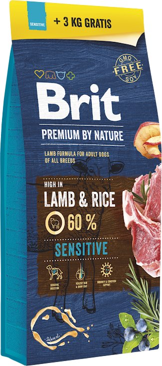 BRIT PREMIUM BY NATURE SENSITIVE LAMB 15kg+3kg