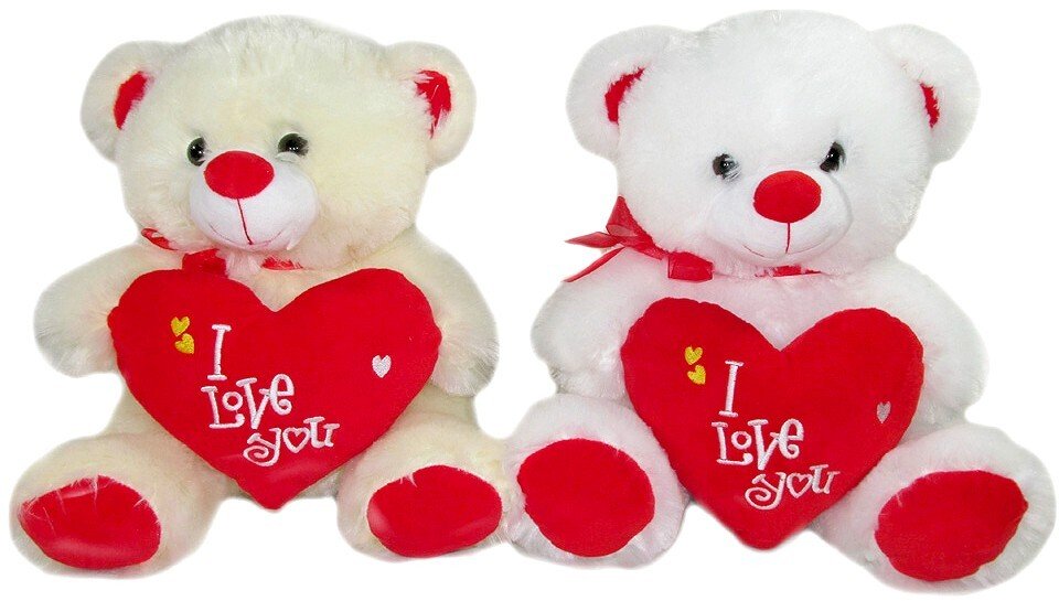Miś z sercem 30cm MIX