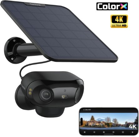 Kamera IP Reolink Kamera Argus 4 PRO CX czarny WIFI z panelem 4K 8 Mpx | Detekcja osób, pojazdów i zwierząt | Akumulator | Kamera Bezprzewodowa Wifi