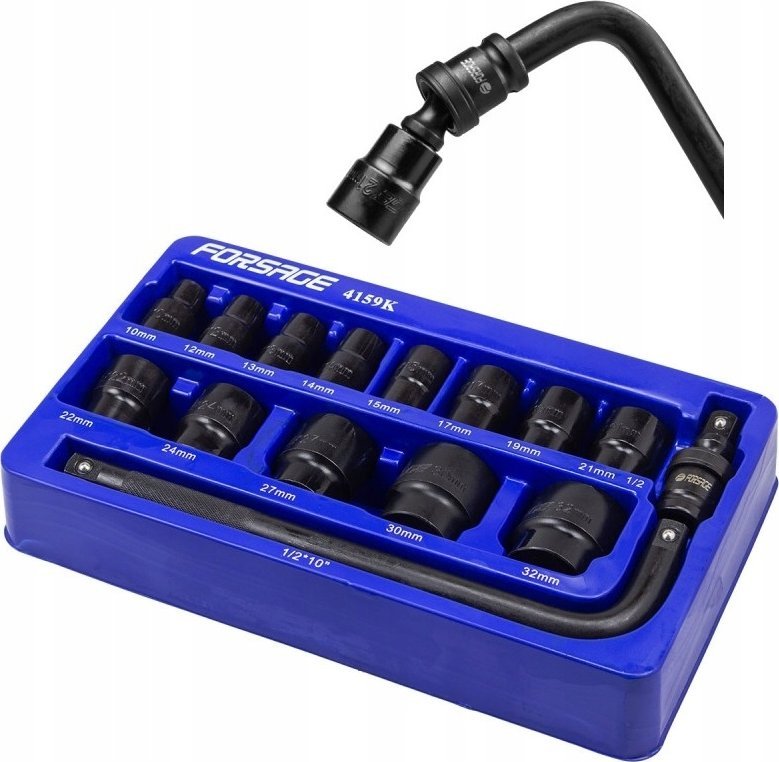 Forsage Zestaw nasadek udarowych 1/2" 15el. (6-kątnych) (10-32mm)