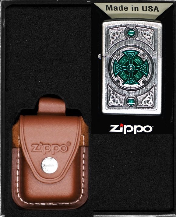 Zestaw ZIPPO Zapalniczka CELTIC GREEN CROSS Prezentowy No2