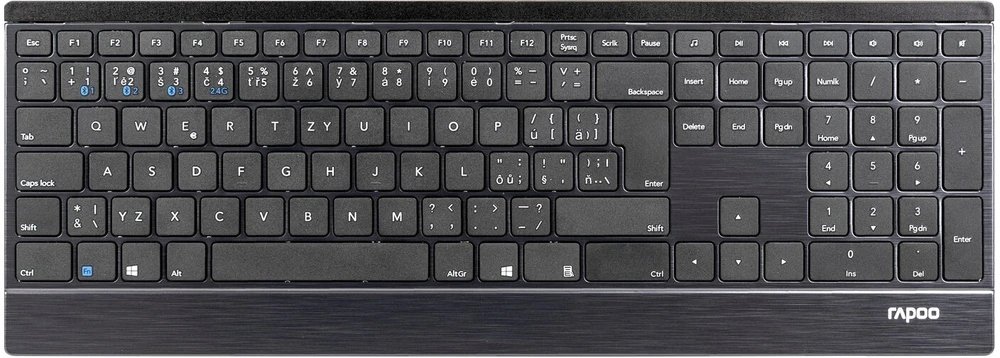 Klawiatura Rapoo RAPOO klawiatura E9500M Multi-mode Wireless Ultra-slim Keyboard Black