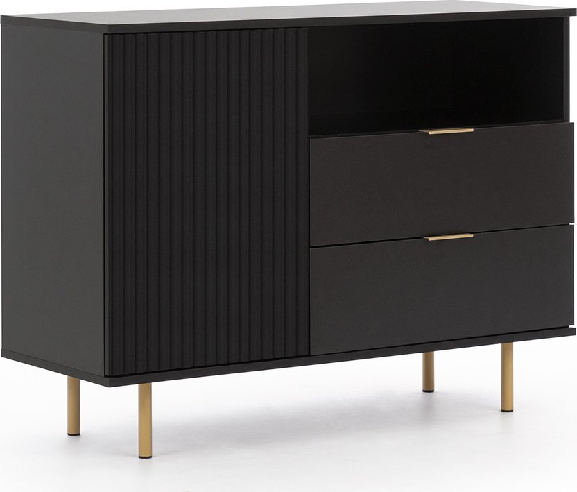 Ravio Stylowa komoda Nubia K1D2SZ w kolorze czarnym