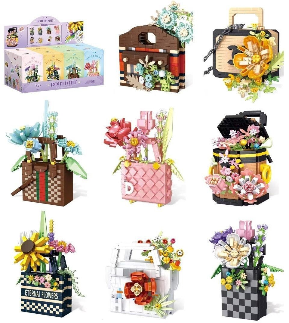 Klocki kwiaty w torebce 484 elementy MIX