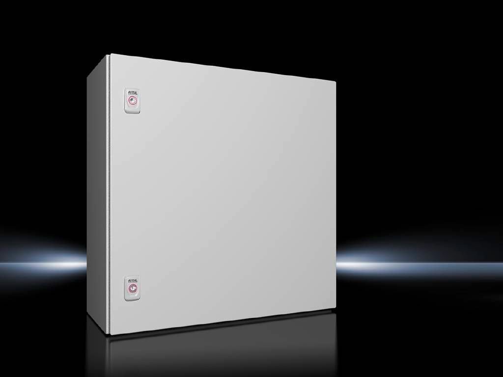 Rittal AX Obudowa kompaktowa 600x600x250 mm blacha stalowa z pł. mont. jednodrzwiowa 2 zamki dźwigienkowe 1054.000