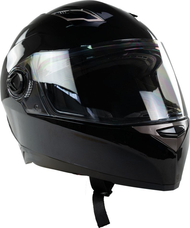 Bili Bike Kask na skuter motocyklowy szczękowy zamknięty BB09B z blendą L czarny połysk