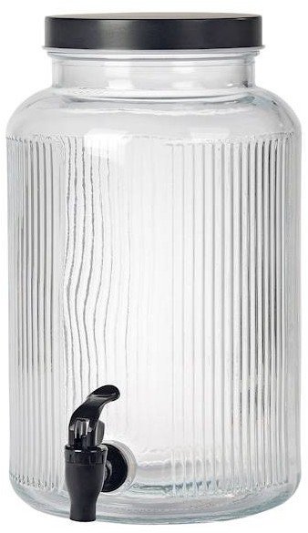 Słoik z kranem 5 L Party czarny paski