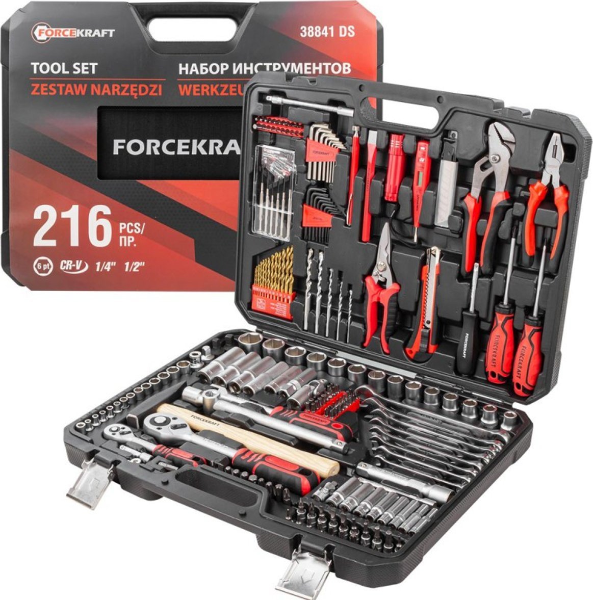 Zestaw narzędzi Forcekraft Zestaw narzędzi 216el.