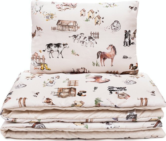 PULP BAMBOO Pościel bawełniana z wypełnieniem 100x135cm Farma