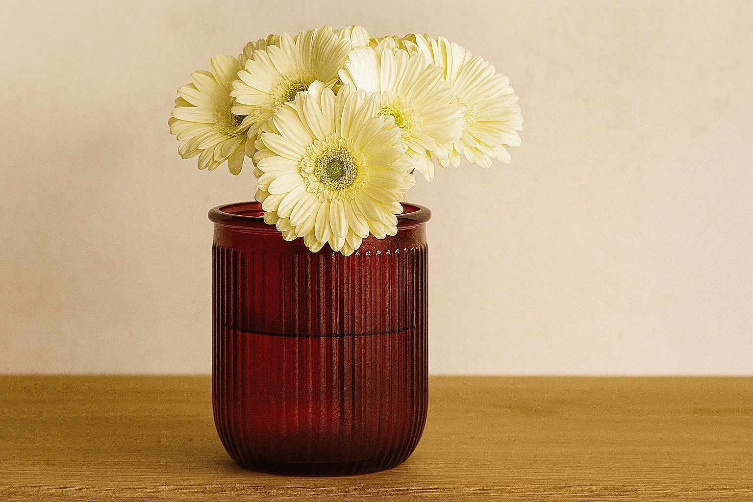 Wazon szklany 20 cm Stripe czerwony San Miguel recykling