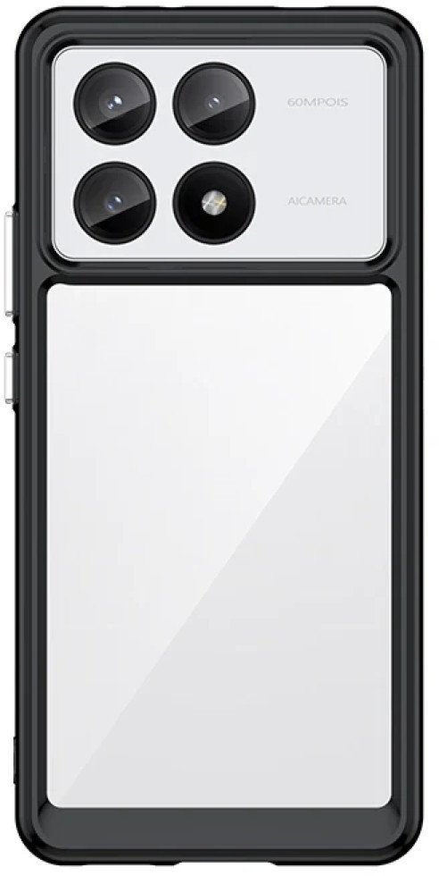 Etui TPU Acrylic Supero do Poco X6 Pro, czarno-przezroczyste