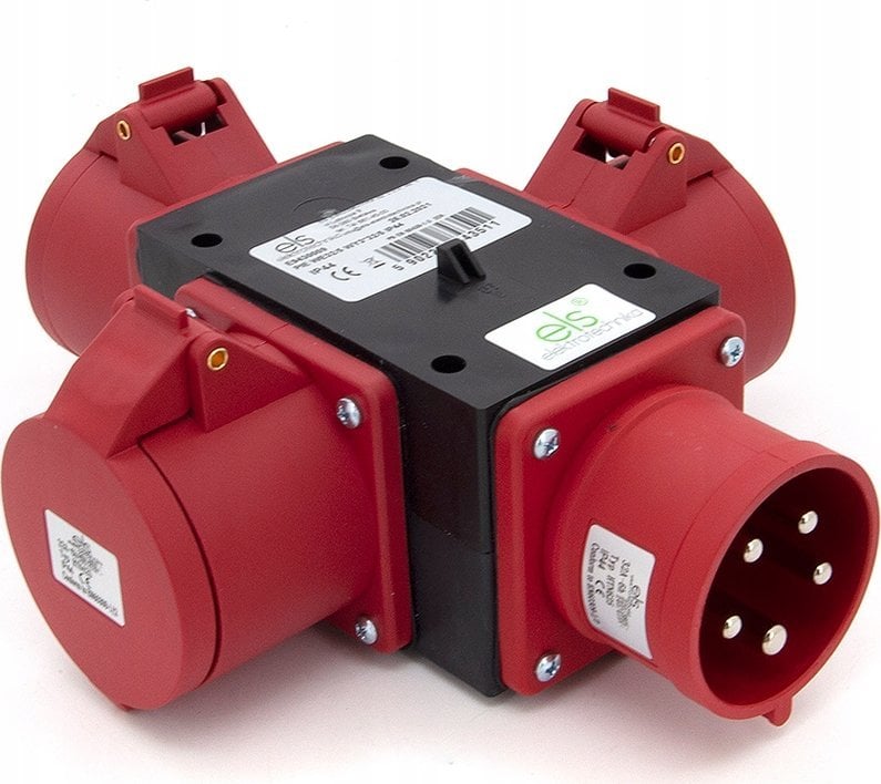 ELS Elektrotechnika Rozgałęźnik potrójny / trójnik siłowy przenośny IP44 32A 5P 400V P003W